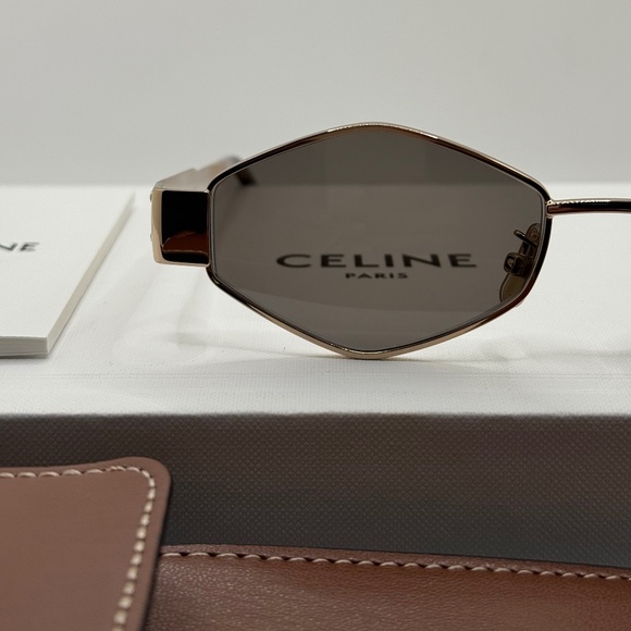 Celine Triomphe Hexagon Sunglasses – Gold Metal (CL40254U) main image 10